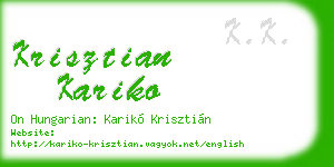 krisztian kariko business card